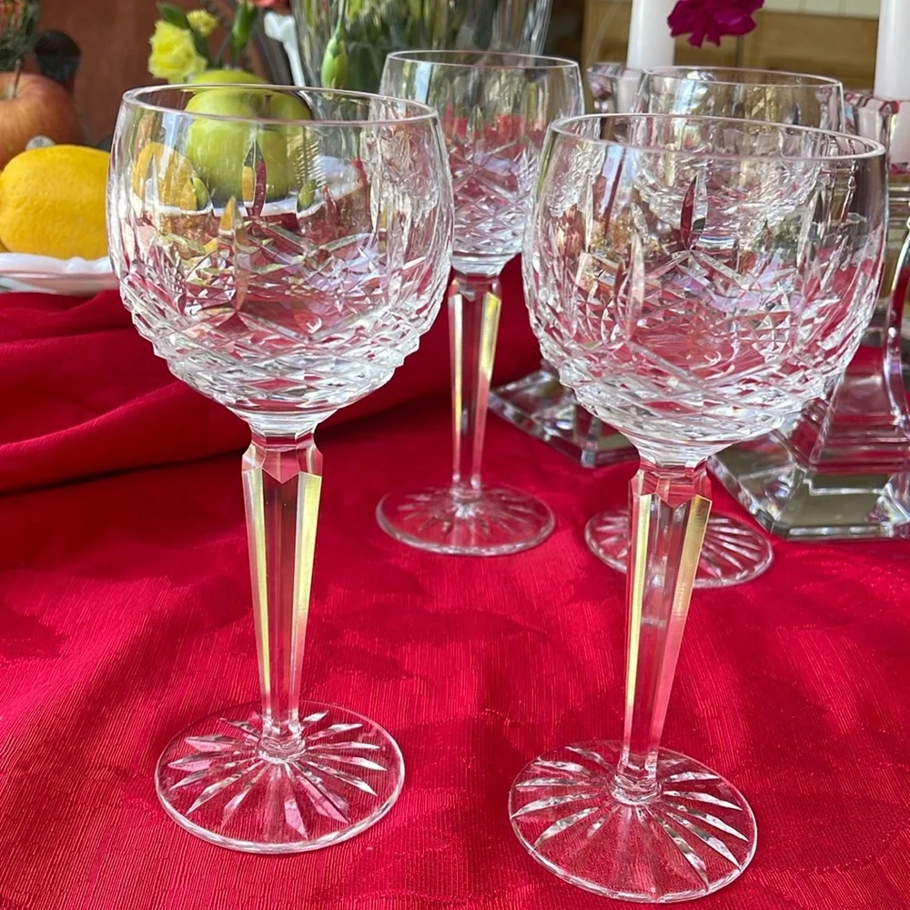 Set of 2 Vintage Waterford Crystal Kenmare Hock Wine Glasses